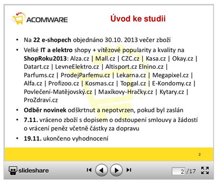 test ceskych e-shopu pri objednavce